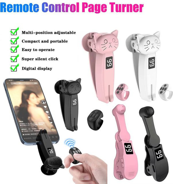 VODOOL Elektrischer Auto-Seitenumblätterer mit Bluetooth 5.3 Fernbedienung für Kindle Paperwhite in Pink - Bild 1