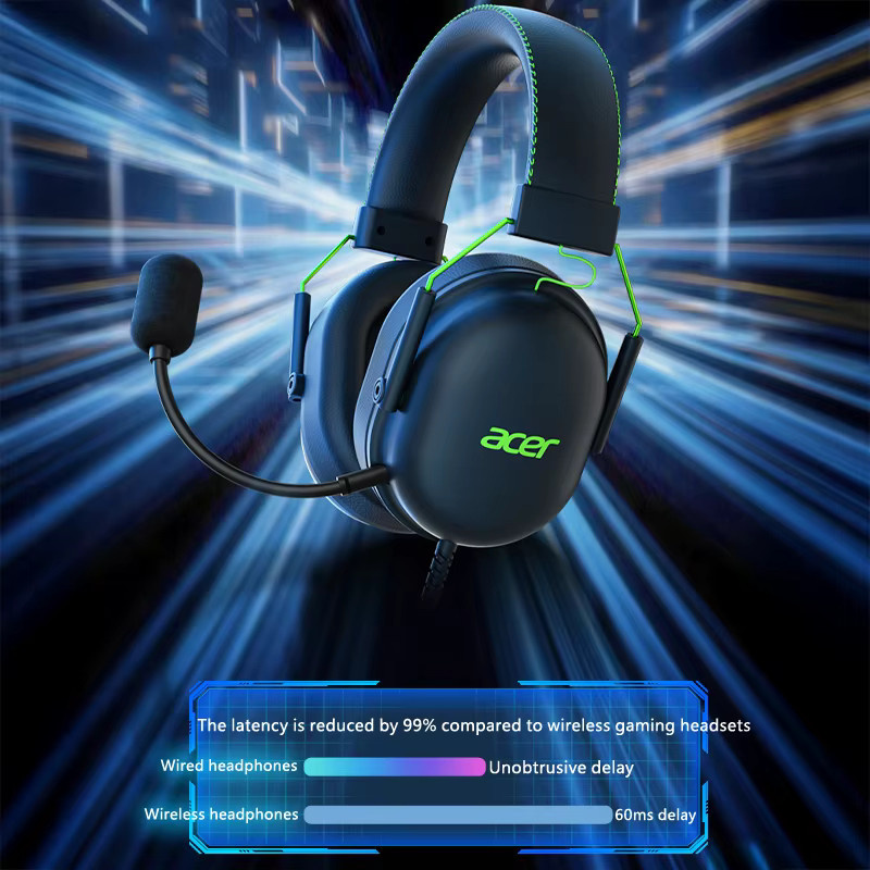 Acer OHW200 USB-Gaming-Headset mit 7.1 Surround Sound und Mikrofon mit Geräuschunterdrückung in Schwarz für PC und Laptop - Bild 4
