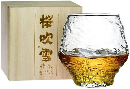 Yiran Furniture Whiskey-Verkostungsglas mit Schneeflocken-Design und japanischem Hammermuster, transparentes Kristallglas, 420 ml - Bild 1