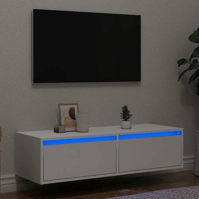 vidaXL TV-Schrank mit LED-Beleuchtung in Weiß, B/T/H: 100 x 35,5 x 25 cm - Bild 2