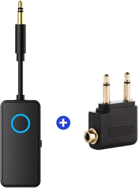 Meiteai-All Bluetooth 5.4 AUX Empfänger und Sender mit Mikrofon, HiFi Stereo Drahtloser Audio-Adapter mit 3,5mm Klinke, Schwarz - Bild 1