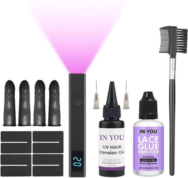 Magic Hair House UV-Haarverlängerungs-Werkzeugset, Schwarz - Bild 1