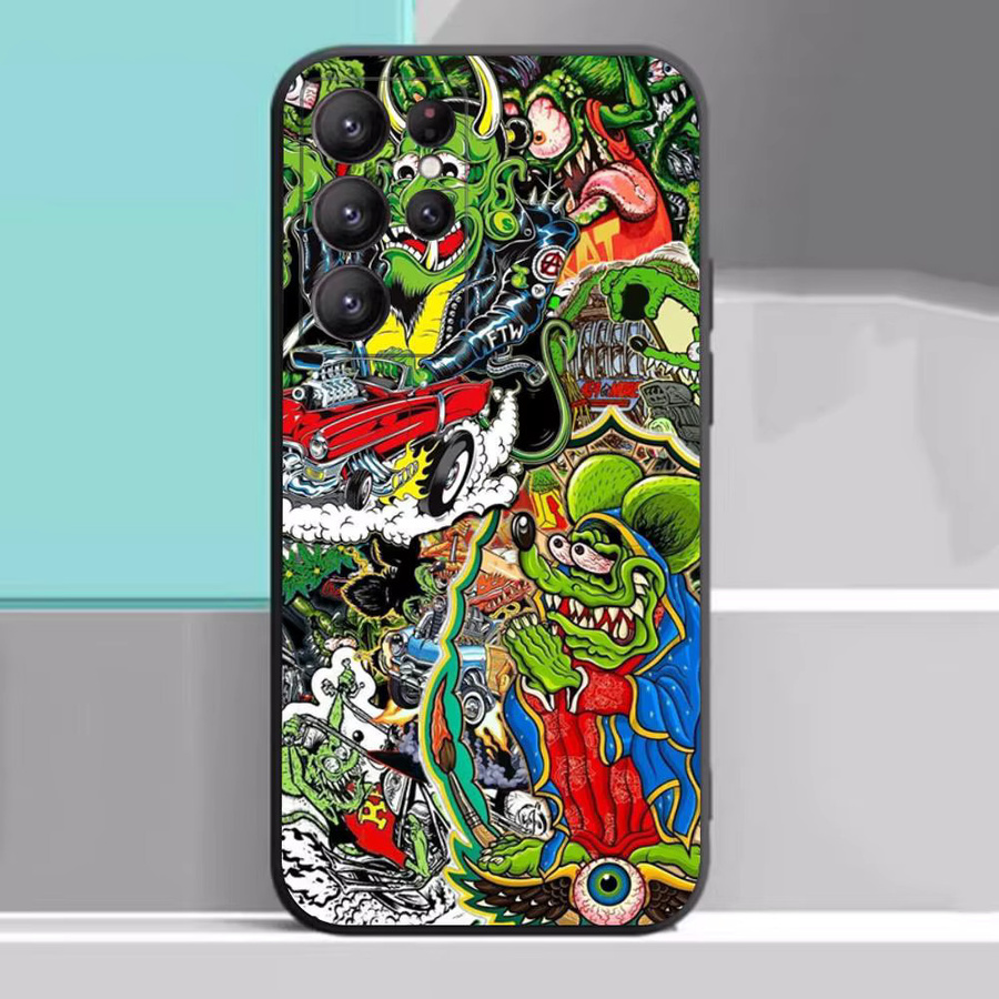 Lustige Rat Fink Handyhülle für Samsung Galaxy S24 FE S25 Ultra Plus S20 bis S24 5G in Multicolour - Bild 2