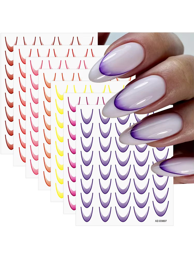 MAFANAILS Nagelaufkleber-Set, 9-teilig, Ombre, Glänzend - Bild 2