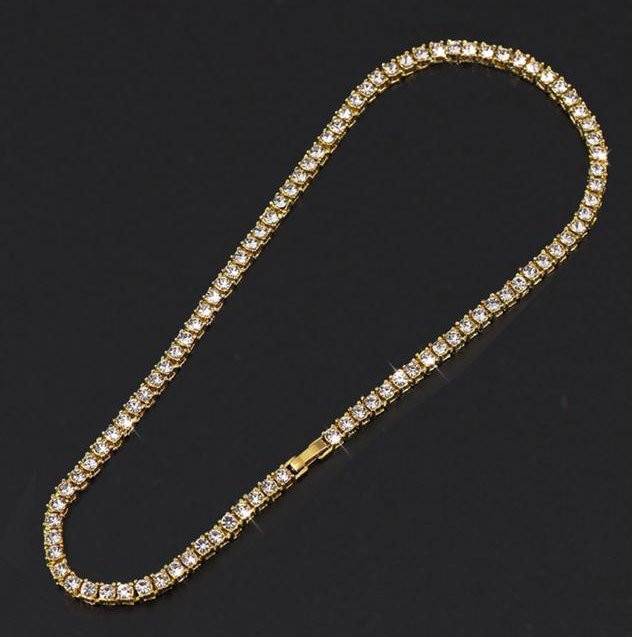 YIRAN Jewelry Halskette, Zirkonia, Gold Silber Farbe, 76 cm, Unisex - Bild 1