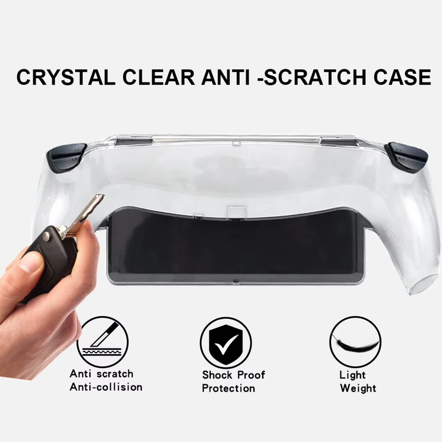 Transparente und stoßfeste Schutzhülle für PS5 Portal Playstation, waschbare Anti-Drop Shell-Hülle in Transparent und Beige - Bild 4
