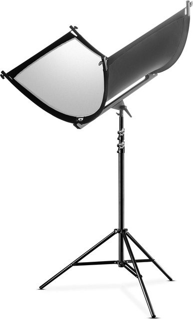 Walimex Pro Reflektor Halfpipe mit Wt-806 Stativ in Silber, Weiß und Gold - Bild 1