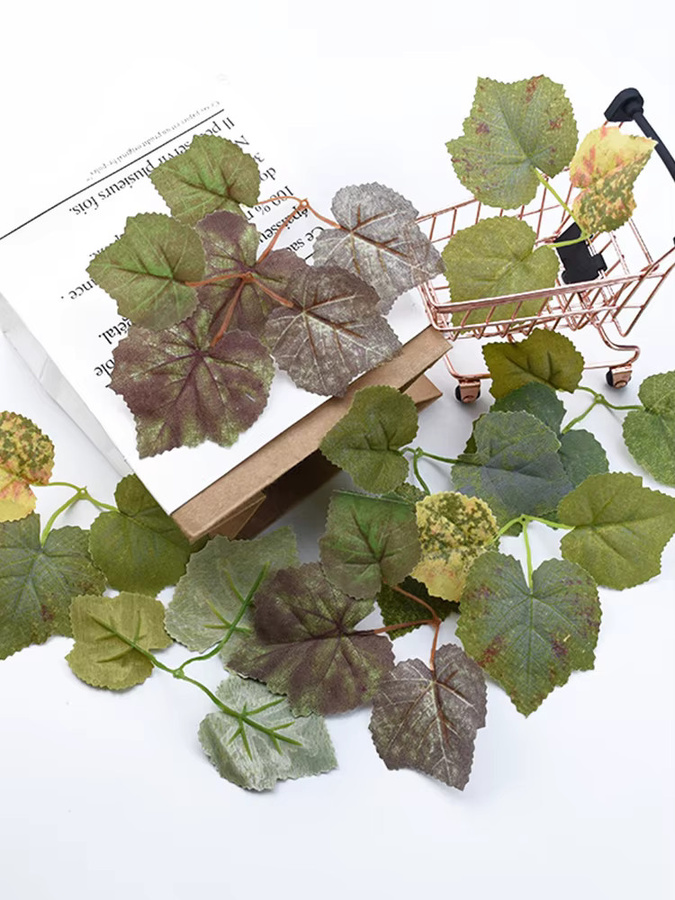 Künstliche grüne Blätter aus Kunststoff für DIY-Dekorationen, Hochzeiten und Gartendekoration, mehrfarbig - Bild 2