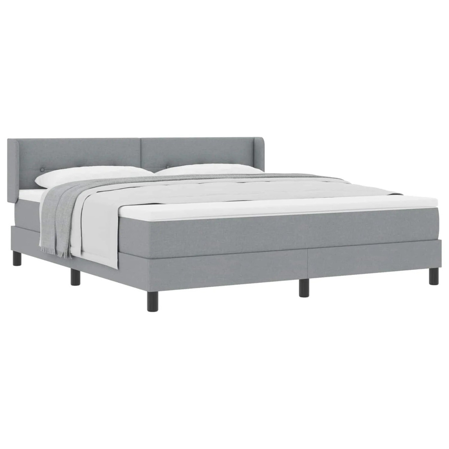 vidaXL Boxspringbett mit Matratze in Hellgrau, Hybrid-Konstruktion aus Federkern und Schaumstoff, B/T/H: 180 x 200 x 280 cm - Bild 2