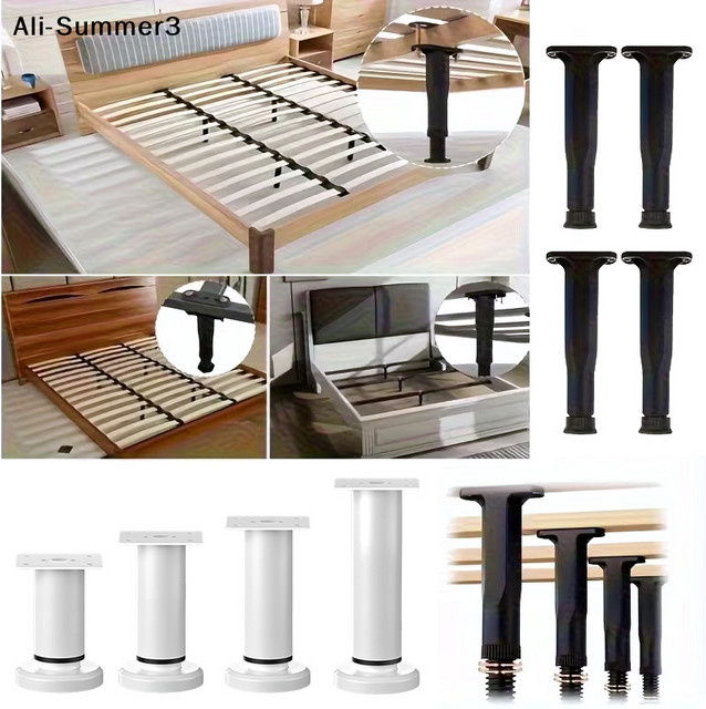 JETTING Möbelstützsäulen aus Metall, höhenverstellbare und hochbelastbare Stützbeine in Schwarz Matt für Bett, Sofa, Schrank, Kommode und Tisch - Bild 1