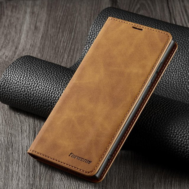 Leder-Flip-Case mit magnetischer Brieftasche für Samsung Galaxy A-Serie in Braun - Bild 1