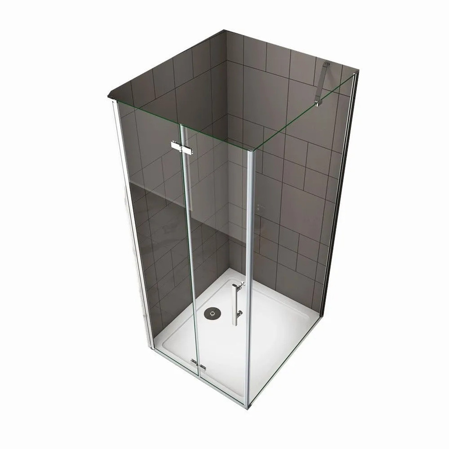 Duschparadies Eckdusche mit Falttür und Seitenwand aus 6mm Nano Glas, transparent, B/T/H: 80 x 80 x 195 cm - Bild 2