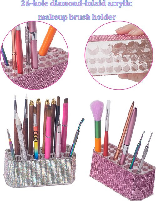 klimonla Make-up-Pinselhalter, Acryl, Glänzend, 26-Loch - Bild 1