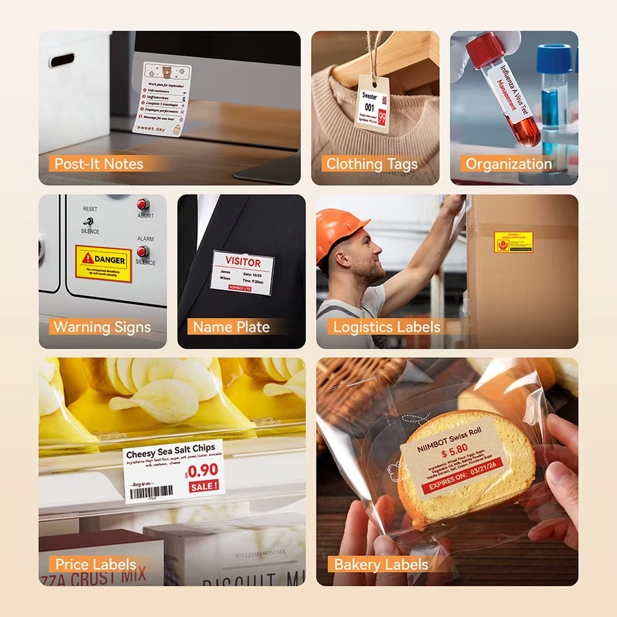 Niimbot Thermoetikettenpapier Rot und Schwarz für B21 Pro Drucker, Selbstklebende Fotopapier-Kartenaufkleber - Bild 4