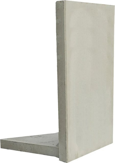 EHL Stützwinkel L-Stein in Sichtbeton Optik Grau, B: 100 cm, H: 205 cm, Wandstärke: 12 cm - Bild 1