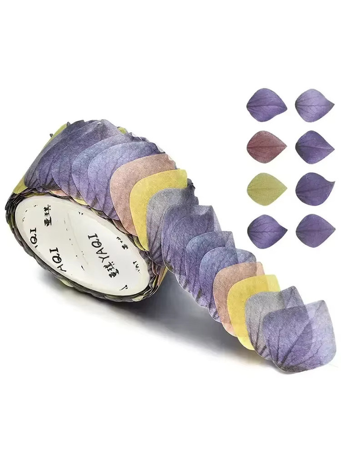 JJYY Washi-Klebeband mit Blütenblättern in Multicolour für DIY Scrapbooking und Tagebuchgestaltung - Bild 2