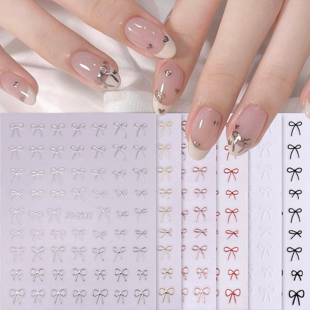SWEET TREND Nail Art Sticker, Metallic Gold Silber, 6 Stück - Bild 1