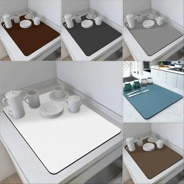 VIKAMA Abtropfmatte für die Küchenarbeitsplatte, rutschfeste und absorbierende Tischmatte für Bartheke und Kaffeemaschine, rechteckig, Breite: 30,0 cm, Tiefe: 20,0 cm - Bild 1