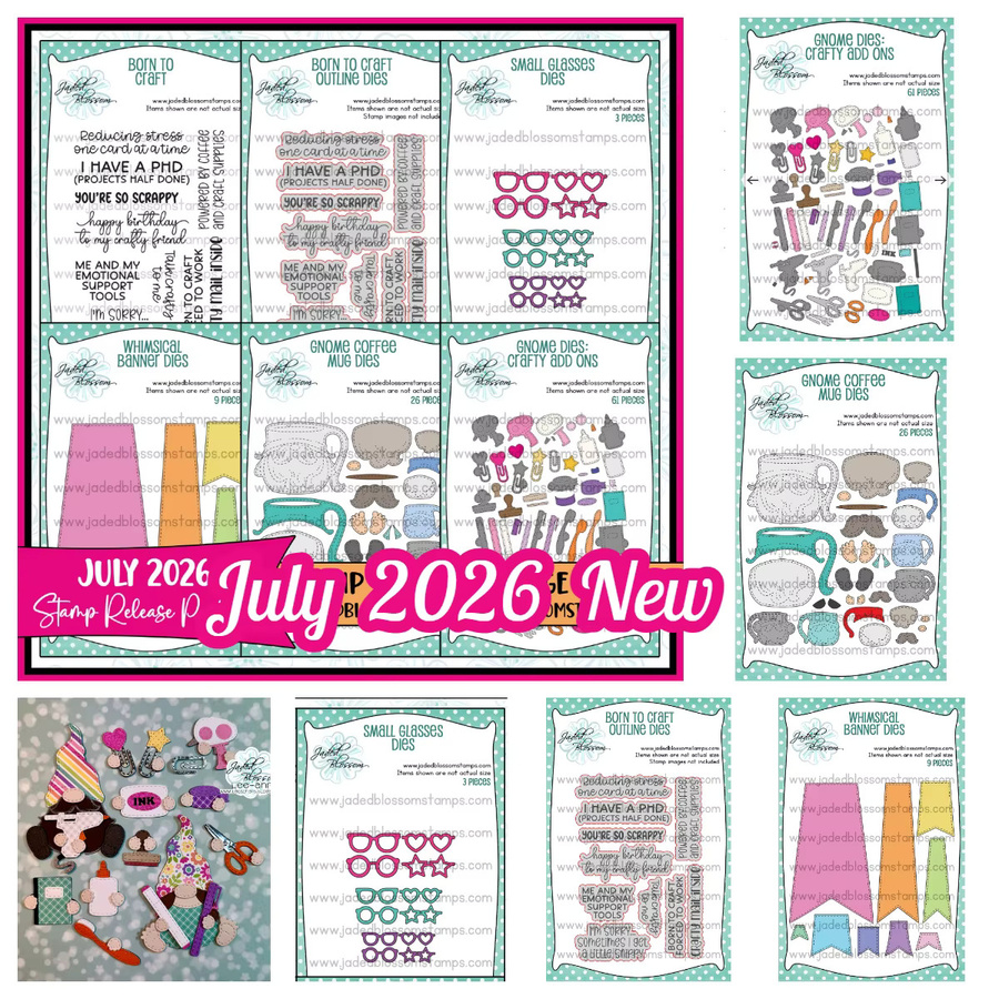 Jaded Blossom Gobble Squad Gnome Friends Metall-Stanzformen und Stempel Set für Scrapbook und DIY Karten in Multicolour - Bild 2