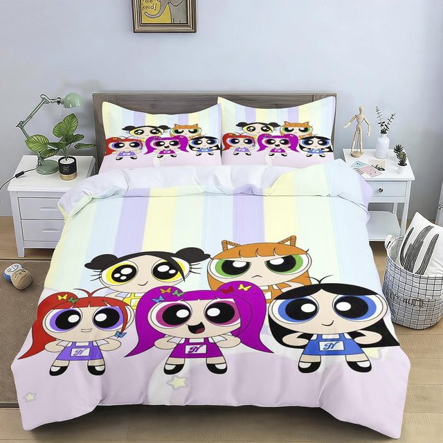Flylo Bettwäsche-Set The Powerpuff Girls mit Cartoon-Aufdruck, 2/3-teilig, Mehrfarbig, Material: Mikrofaser, B/H: 90 x 200 cm - Bild 1