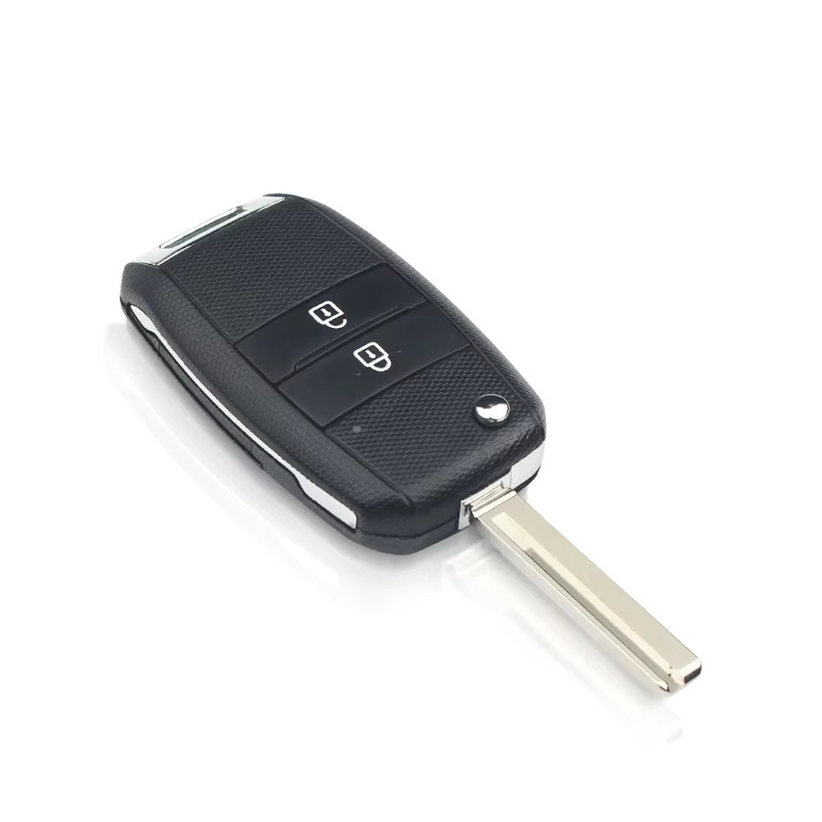 Keyyou Schlüsselgehäuse für Kia Sorento, Carens, K3, K5, Cerato, Forte, Optima, Rio, Ceed, Soul – Flip Remote Key Case Fob in Schwarz - Bild 1