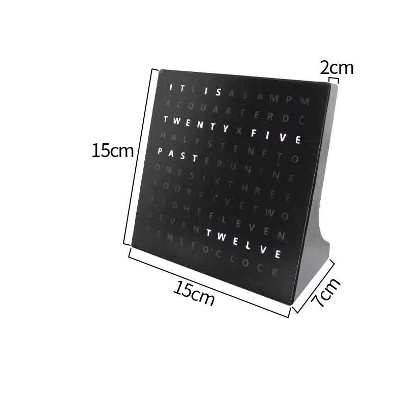 Vieruodis CP37S Desktop LED Elektronische Textanzeige Zeituhr Deutsche Wortuhr mit LED-Beleuchtung in Schwarz oder Weiß - Bild 2