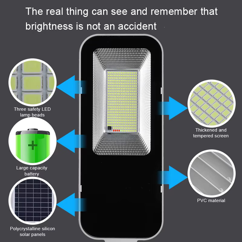 YQCHEZI Solar-LED-Straßenlaterne mit 6000 mAh Akku, 7500 K Cool Daylight und IP65 Wasserdichtigkeit inklusive Fernbedienung für Außenbereich, Garten und Terrasse - Bild 3
