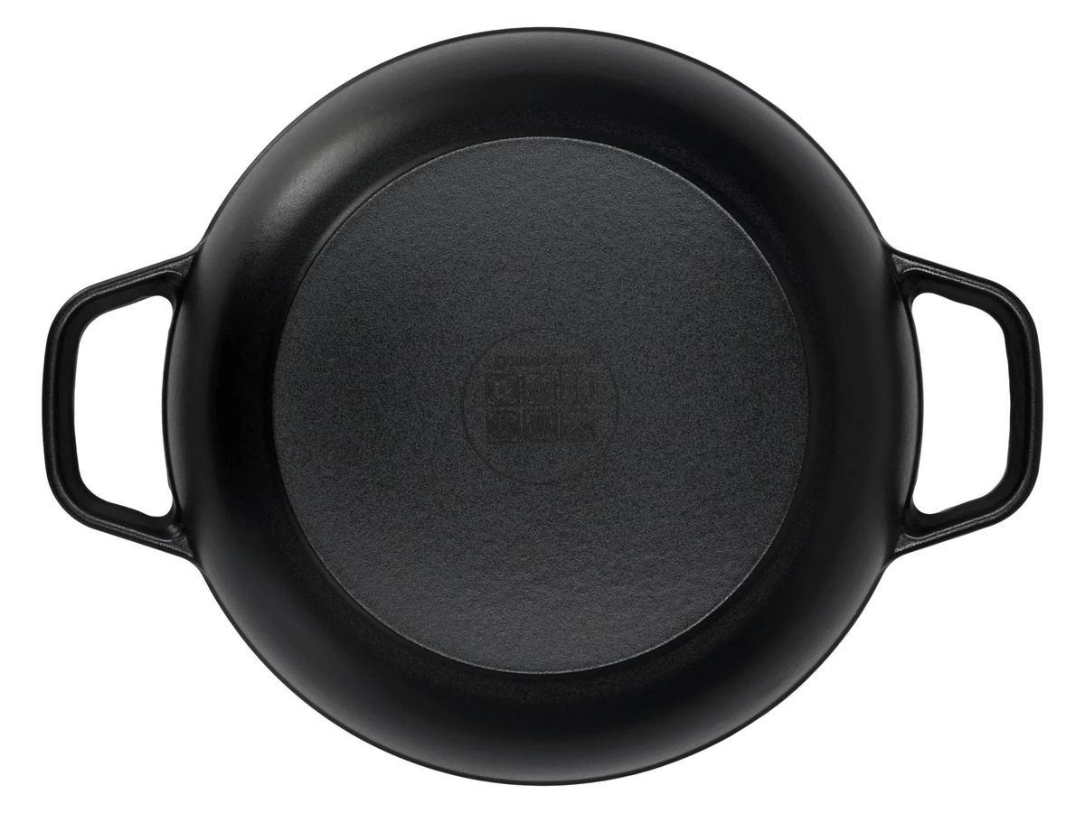 SILVERCREST Premium-Gusseisenservierpfanne aus emailliertem Gusseisen, Schwarz, Durchmesser: 25 cm - Bild 2