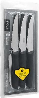 Arcos Nova Steakmesser Set, 6 Stück, Wellenschliff Edelstahl Nitrum, schwarzer Polypropylen Griff - Bild 1