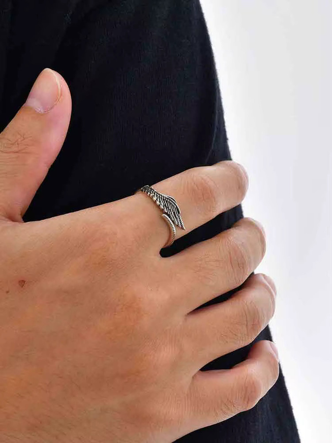 prjewel Engelsflügel-Ring, Edelstahl, Silber, Herren - Bild 4