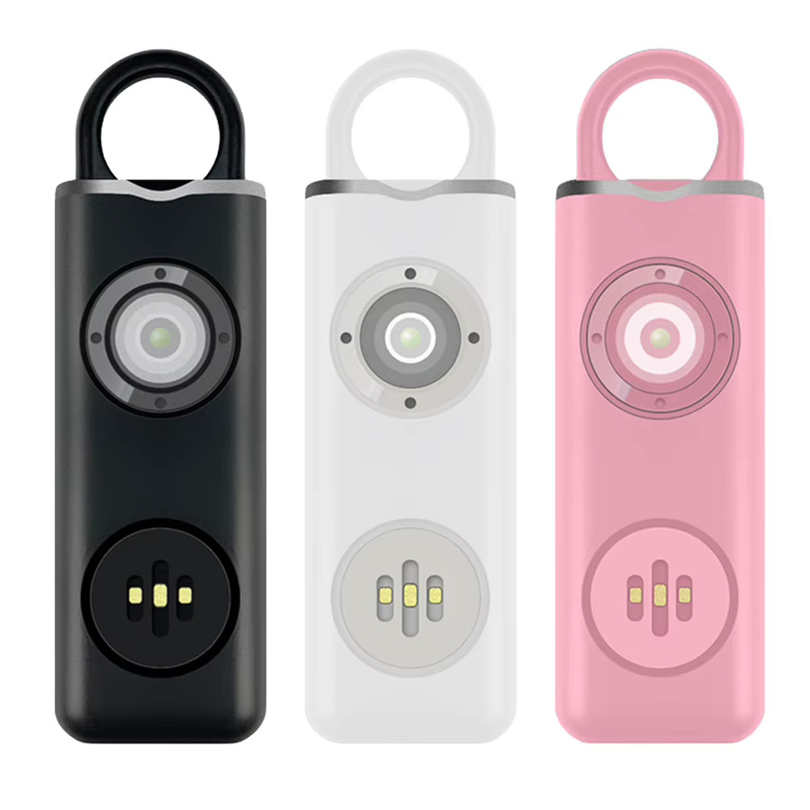 APWIKOGER Selbstverteidigungsalarm mit 130 dB und Taschenlampe, wiederaufladbarer Schlüsselanhänger für Frauen und Kinder, Farbe: Pink - Bild 2
