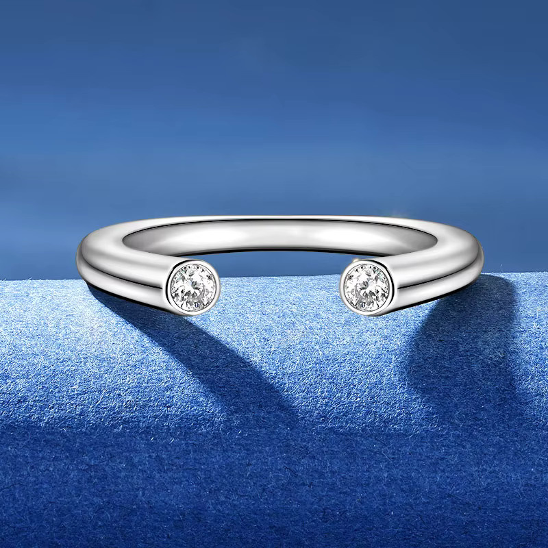 IOGOU Offener Ring, 925 Silber, Diamant, Damen - Bild 2