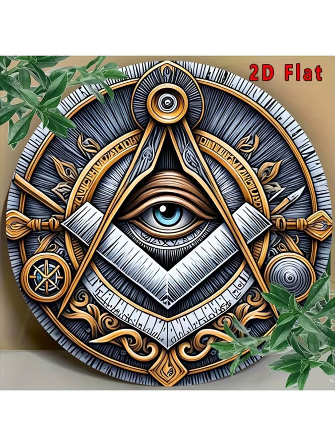 CIFBUY Eye of Providence Vintage-Wandkunst aus Aluminium, rundes Metallschild in Multicolour, Durchmesser: 20 cm - Bild 7