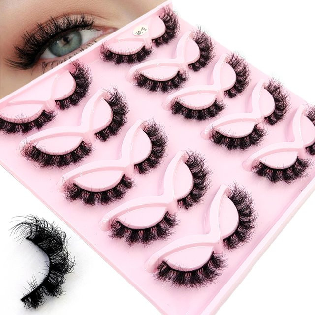Künstliche Wimpern, 10 Paar, Schwarz, Unisex - Bild 1