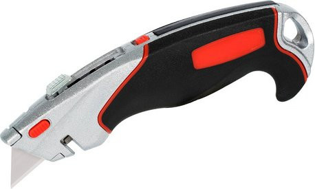 GO/ON! Trapezklingen-Messer aus Metall in Silber, Schwarz und Rot mit 60 mm Klingenlänge - Bild 1