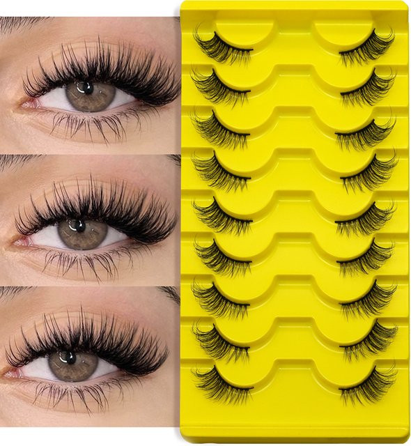 GROINNEYA Halbe Wimpern, Black, Natürlich, Unisex - Bild 1