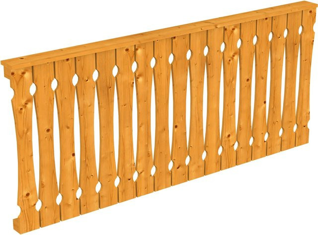 Skan Holz Balkonschalung Brüstung aus Fichte und Eiche, Farbe: eiche hell, B: 220 cm, H: 96 cm - Bild 1