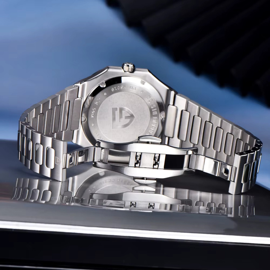 Pagani Design Armbanduhr, Quarz, Edelstahl, Eckiges Zifferblatt, Herren - Bild 5