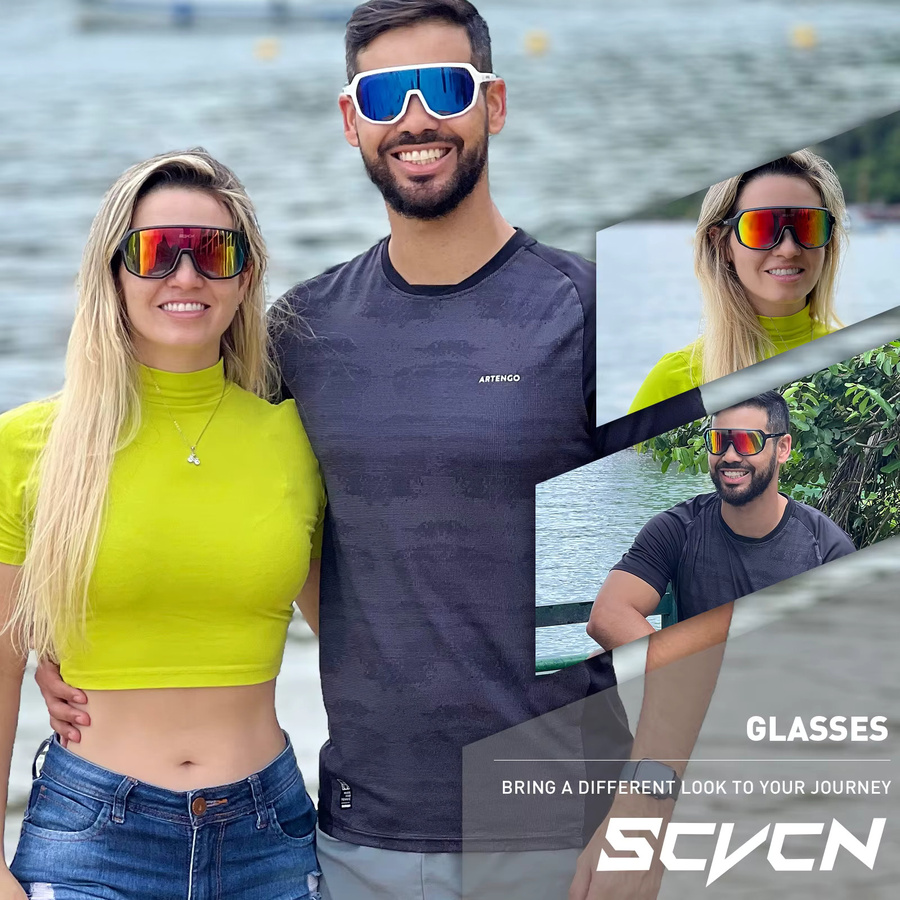 SCVCN Sportsonnenbrille, Herren, Vollrand, Kunststoff, UV400 - Bild 3