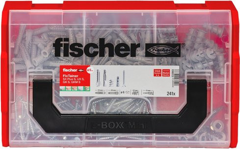 Fischer FixTainer Dübel- und Schraubensortiment in Rot und Transparent, B/H/T: 15,6 x 6,1 x 26 cm - Bild 2