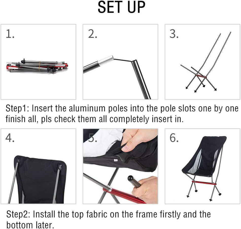 Binchi Outdoor Product Ultraleichter Campingstuhl aus Aluminiumlegierung, klappbarer Mondstuhl für Strand, Picknick und Angeln - Bild 3