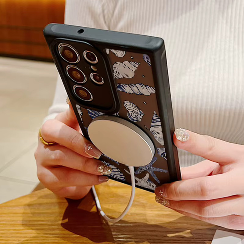 Magnetische Shark Shell Handyhülle für Samsung Galaxy S25 S24 S23 S22 Ultra und S24 FE mit MagSafe Kompatibilität, Mehrfarbig - Bild 2