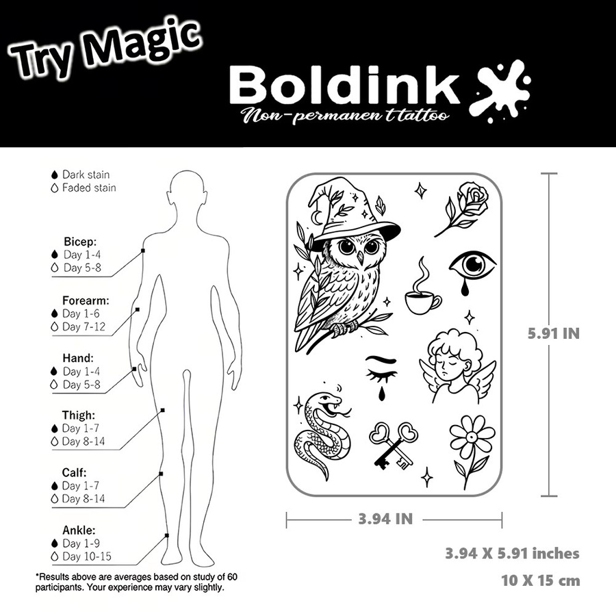 BOLDINK Dark Forest Tattoo-Aufkleber, Unisex - Bild 3