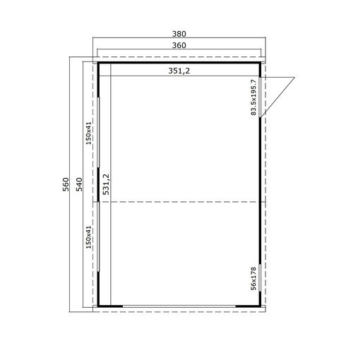 Blockgarage Lasita Maja Bahamas mit Schwingtor in Lichtgrau B: 360 cm, T: 540 cm - Bild 2