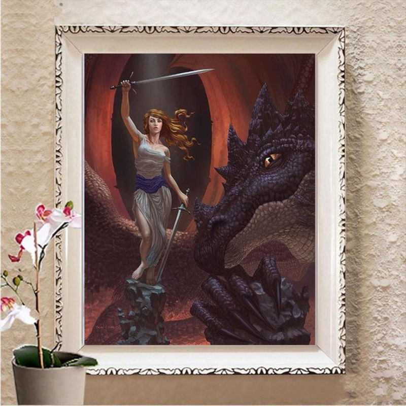 FIYO Diamond Painting Set 5D zum Selbermachen mit quadratischen oder runden Steinen, Mehrfarbig, B/H: 20 x 30 cm - Bild 1