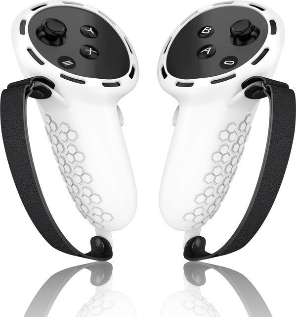 GINWDAY Silikon Griff Schutzhülle für Meta Quest 3 und 3S Controller in Schwarz mit Anti-Kollision Schutz und Grip Shell für VR Zubehör - Bild 1