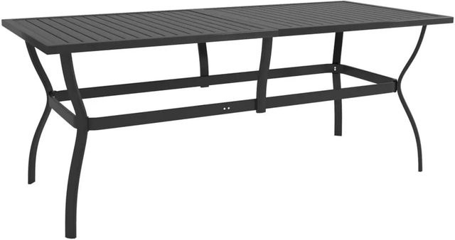 DELUKE Gartentisch Tommy aus pulverbeschichtetem Stahl in Anthrazit mit Lattendesign für den Außenbereich B/T/H: 190 x 80 x 72 cm - Bild 1