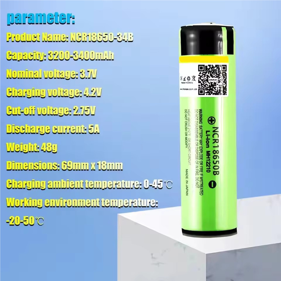 Daweikala NCR18650B Akku 3400 mAh 3,7 V mit geschützter PCB in Grün - Bild 3