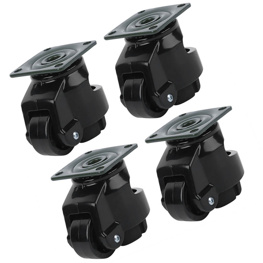 4 Stück Nensit GD-40F Schwerlast Industrie Lenkrollen mit Niveauverstellung in Schwarz - Bild 5