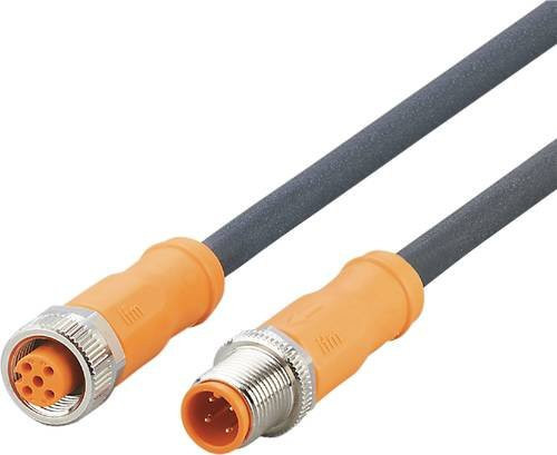 ifm Electronic EVC717 Verbindungsleitung, Stecker gerade, Buchse gerade, Polzahl 4, 5, Farbe: orange, Länge: 0,5 m - Bild 1